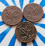 Mooi setje van 3 oude munten VOC duiten 1790 ster, Ophalen of Verzenden, Setje