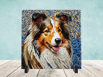Collie Mozaïek tegel incl houder beschikbaar voor biedingen