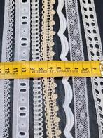 Prachtige partij brocante vintage broderie kant, 70 meter, Ophalen of Verzenden, Nieuw, Kant