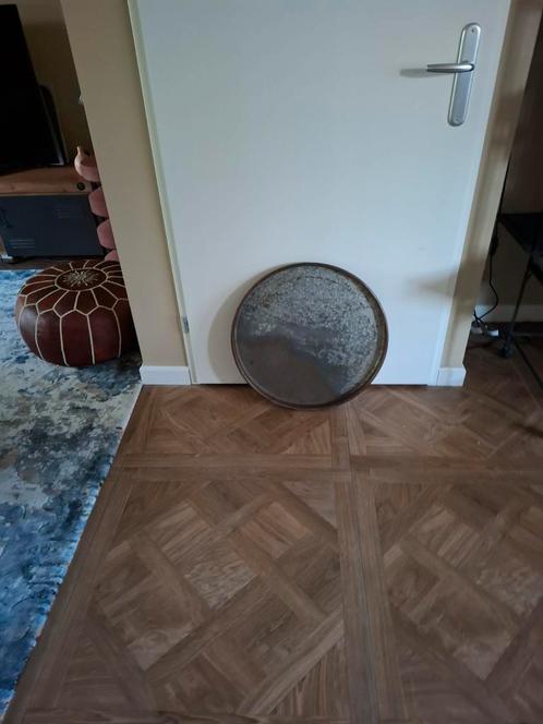 Rond dienblad, roestlook, Huis en Inrichting, Woonaccessoires | Dienbladen, Zo goed als nieuw, Metaal, Rond, Ophalen