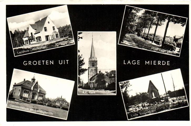 Groeten uit Lage Mierde - 5 afb - gelopen, Verzamelen, Ansichtkaarten | Nederland, Gelopen, Noord-Brabant, Voor 1920, Ophalen of Verzenden