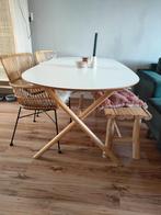 Ovale eettafel, Huis en Inrichting, Tafels | Eettafels, Ophalen, Gebruikt, 100 tot 150 cm, Vijf personen of meer