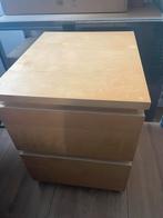 2x IKEA Malm Nachtkastje - Nacht, Huis en Inrichting, Overige materialen, Minder dan 50 cm, Gebruikt, Ophalen of Verzenden