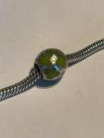 Pandora Bedel Zilver Groen Emaille Vlinder, Pandora, Ophalen of Verzenden, Zo goed als nieuw, 1 bedel