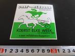 sticker Schaesberg Draf- en Renbaan Koerst elke week 1980, Verzamelen, Ophalen, Zo goed als nieuw