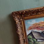 Lucky Vintage groot Schilderij in originele lijst vulkaan, Ophalen