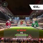 Tickets AC Milan - US Sassuolo (Serie A), Tickets en Kaartjes, Losse kaart, Drie personen of meer, December, Buitenland