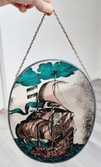 glas in lood raamhanger voc-ship uit de jaren 40, Antiek en Kunst, Ophalen of Verzenden