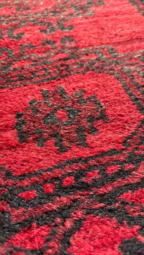 Perzisch tapijt Afgaan, Huis en Inrichting, Stoffering | Tapijten en Kleden, Zo goed als nieuw, 200 cm of meer, Rechthoekig, Rood