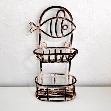 Brocante gietijzeren kruidenrekje met vis | Frankrijk beschikbaar voor biedingen