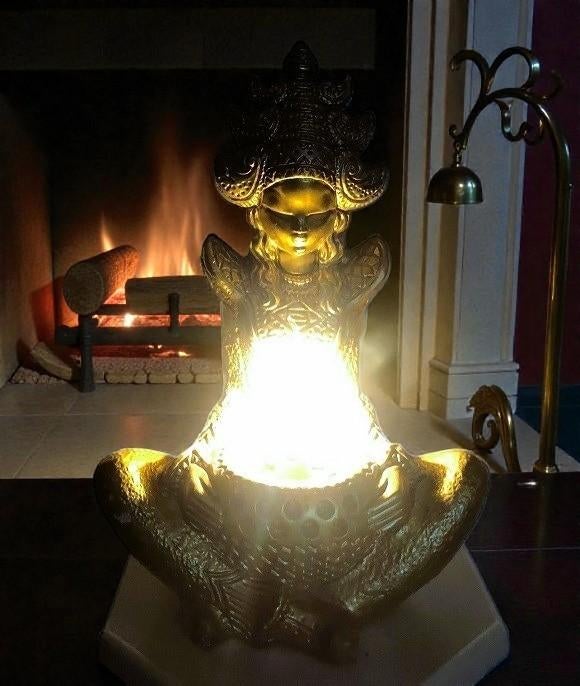 Tafellamp Aziatische beeld vrouw goud lamp / verlichting, Huis en Inrichting, Lampen | Tafellampen, Ophalen of Verzenden, Overige materialen