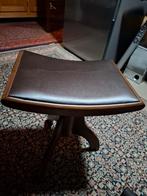 Vintage Houten Pianokruk met Lederen Zitting, Ophalen, Gebruikt, Bruin, Vintage