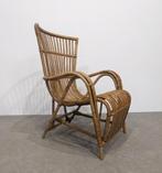 Vintage rotan fauteuil, Ophalen, Gebruikt, 75 tot 100 cm, 50 tot 75 cm