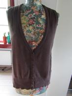 E121 Sara Kelly mt 42-44 gilet mouwloos vest donkerbruin, Bruin, Verzenden, Maat 42/44 (L), Zo goed als nieuw