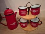 Voor de verzamelaar of als sint kado DE emaile koffie set, Antiek en Kunst, Ophalen