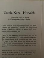 Horvath x Kars 1961 Breda 1998 Gemert, Ophalen, Bidprentje