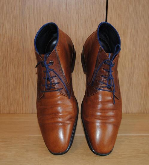 Herenschoenen Floris van Bommel  - cognac leer - maat 7, Kleding | Heren, Schoenen, Gedragen, Veterschoenen, Overige kleuren, Verzenden