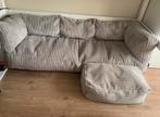 Loungepug 3-zitsbank met poef NIEUW, Nieuw, Ophalen of Verzenden, Stof, 75 tot 100 cm