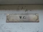 WC plaatje, koper, antiek, wc bordje, Ophalen of Verzenden