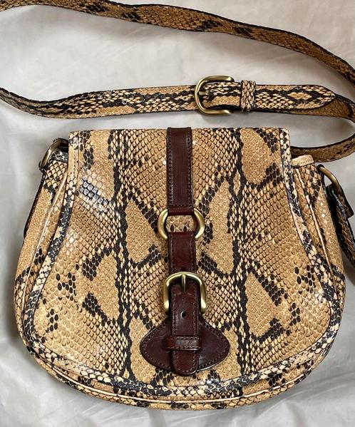 Penelope Chilvers slangenleren schoudertas, Sieraden, Tassen en Uiterlijk, Tassen | Damestassen, Nieuw, Schoudertasje, Bruin, Ophalen of Verzenden