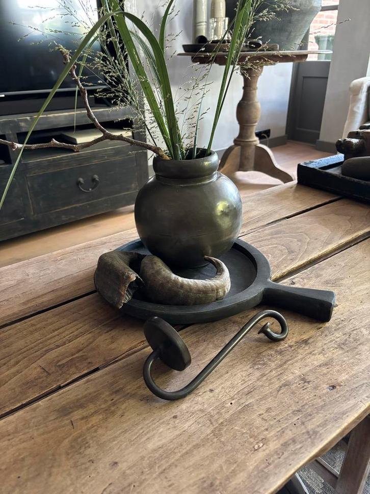 Decoratieve Landelijke Set: grote amuze plank Aura, vaas tin, Huis en Inrichting, Overige Huis en Inrichting, Zo goed als nieuw
