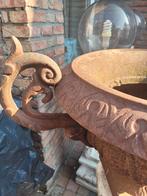 Oude XL gietijzeren tuinvaas met oren, Ophalen, Heikant 21 Kaatsheuvel, Gebruikt, Belle Vieille Brocante