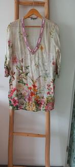 FLOWER POWER INDIA BLOUSE/TUNIEK MT S/M FLEURIG KRALEN, Ophalen of Verzenden, Zo goed als nieuw, Maat 38/40 (M)