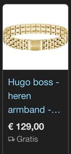 Hugo Boss Heren Armband - 20cm, Verzenden, Zo goed als nieuw, Goud, Staal