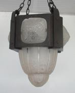 originele art deco luster Hettier Vincent geperst glas, Verzenden