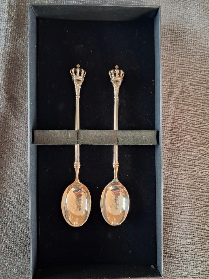 Zilveren theelepeltjes in doos - Apeldoorn, Antiek en Kunst, Antiek | Bestek, Ophalen of Verzenden