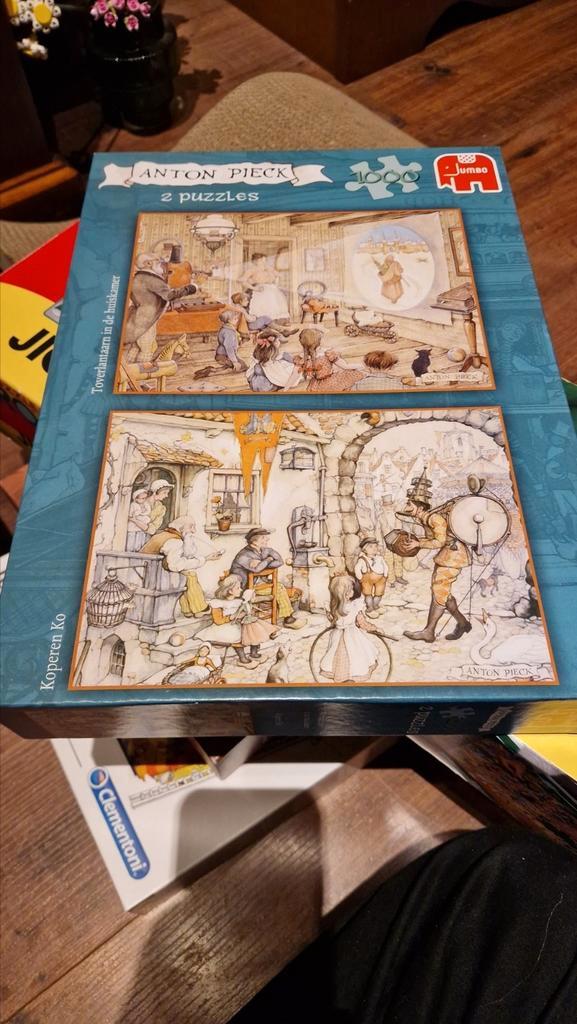 Anton Pieck 2 puzzels 1000 stukjes, Hobby en Vrije tijd, Denksport en Puzzels, Zo goed als nieuw, 500 t/m 1500 stukjes, Ophalen