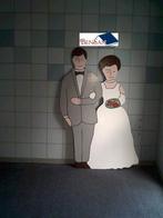 bruidspaar huwelijksbord bord in de tuin huren bensan enter, Ophalen, Zo goed als nieuw, Geboorte of Huwelijk