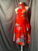Nieuwe zomer halterjurk rood rozenprint mt34, Nieuw, Ophalen of Verzenden, Maat 34 (XS) of kleiner, Boven de knie