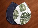 Pannenonderzetters - Bladvorm 2 stuks - monstera print/blauw, Verzenden, Nieuw, Pot of Pan