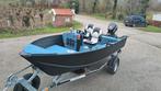 Sylvan aluminium Visboot izgst 25pk Suzuki Freewheel trailer, Watersport en Boten, Ophalen, 10 tot 30 pk, Aluminium, 3 tot 6 meter