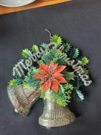 Vintage Kerstversiering Bellen met Poinsettia, Antiek en Kunst, Ophalen of Verzenden
