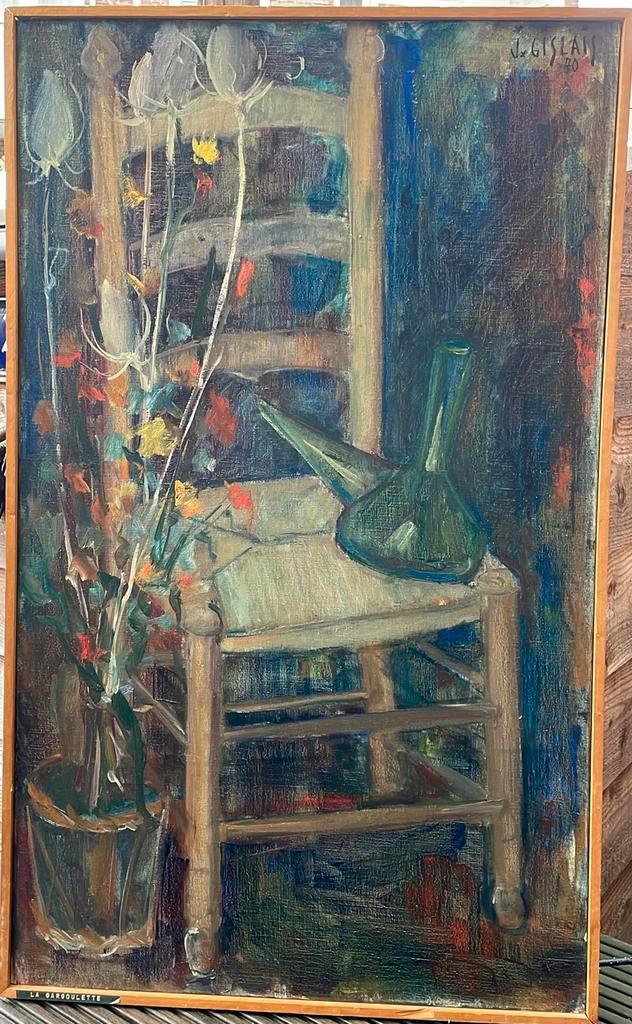 J. Gislais olieverf “ La Gargoulette” 1970, Antiek en Kunst, Kunst | Schilderijen | Abstract, Ophalen