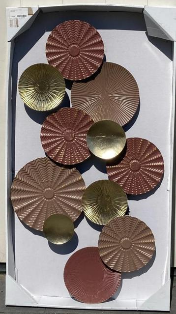 METALEN WANDDECORATIE 89 cm goud en tinten bruin NIEUW  beschikbaar voor biedingen