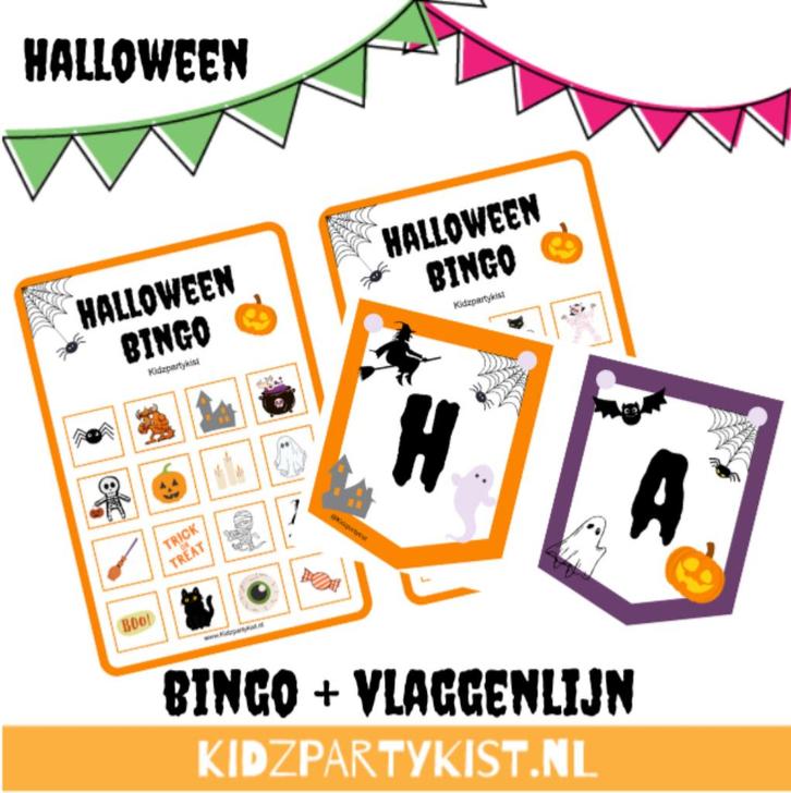 Halloween bingo en vlaggenlijn, Kinderen en Baby's, Overige Kinderen en Baby's, Nieuw, Ophalen