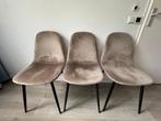 6x velvet beige stoelen, Ophalen, Overige kleuren, Zo goed als nieuw, Stof