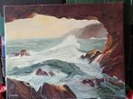 Zeegezicht Olieverf op doek J.Snijders 20e eeuw, Antiek en Kunst, Kunst | Schilderijen | Klassiek, Ophalen of Verzenden