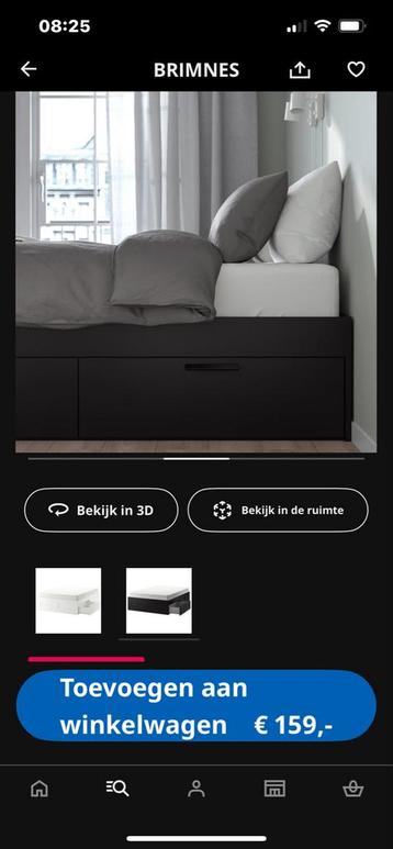 Zwart IKEA bed met lades - afbeelding 2
