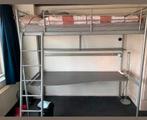 ikea Svarta met bureau Hoogslaper, Huis en Inrichting, Slaapkamer | Bedden, Grijs, 90 cm, Gebruikt, Standaard matras