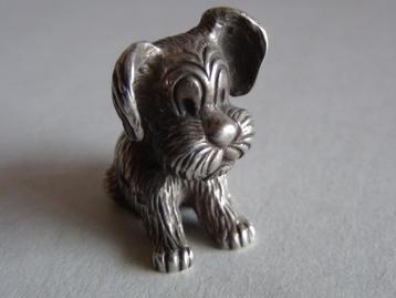 Miniatuur zilver EL10 puppy hond zilveren miniaturen