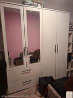 Witte kledingkast met spiegeldeuren, Huis en Inrichting, Kasten | Kledingkasten, Ophalen, Overige materialen, 100 tot 150 cm, Zo goed als nieuw
