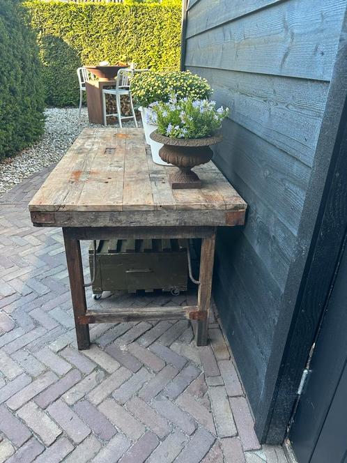 Oude vintage marktkraam klaptafels, Huis en Inrichting, Tafels | Eettafels, Gebruikt, 50 tot 100 cm, 100 tot 150 cm, Vijf personen of meer