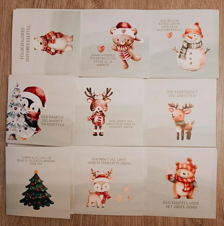 Set van 10 kerstkaarten met warme troost teksten, Diversen, Wenskaarten, Nieuw, Ophalen of Verzenden