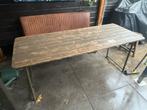 Legertafel - Stoere tafel voor binnen of buiten, Gebruikt, 100 tot 150 cm, Ophalen of Verzenden, Vijf personen of meer