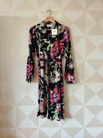 Pom Amsterdam midi jurk zwart bloem S/36 NIEUW, Kleding | Dames, Jurken, Nieuw, Ophalen of Verzenden, Maat 36 (S), Grijs