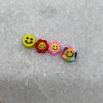Polymeer smiley bloem rainbow kralen 10mm (36 stuks), Verzenden, Nieuw, Kraal